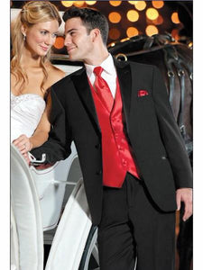 Black Shirt + Red Vest & Tie Suit + Package Combo ~ Combination For Men's