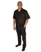 Men's Black Short Sleeve 2 Piece Casual Two Piece Mens Walking Outfit For Sale Pant Sets Set With Long Pants 100% Linen Shirt