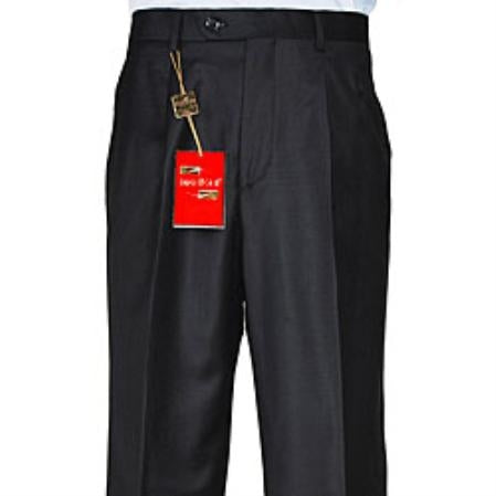 Super 100s Wool Double Pleated Black Pants unhemmed unfinished bottom