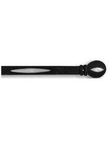 Cinto Vaquero Negro Black All-Over Genuine Stingray Single Stone Finish Belt