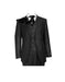 Black Three Piece Slim Fit Vested Suit Peak Lapel