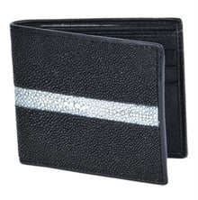 Black Genuine Stingray Rowstone Finish Card Holder Wallet