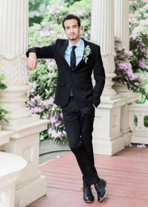 Black Suit and Sky Blue Shirt