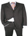 Black Super 120'S Super Fine Rayon Fabric Chalk Bold Pinstripe 1920'S 30'S Fashion Look Available In 2 Or 3 Buttons Style Regular Classic Cut Suit