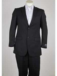 Men's Black Pinstripe 2 Button Slim Fit Suit