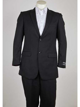 Men's Black Pinstripe 2 Button Slim Fit Suit