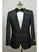 Black Two Toned Paisley Floral Blazer Tuxedo Dinner Jacket Fashion Sport Coat + Matching Bow Tie
