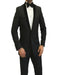 Men's Two Toned Full Lapel Shawl Black Tuxedos wool Fabric Suits