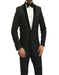 Men Two Toned Full Lapel Shawl Black Tuxedos wool Fabric Suits