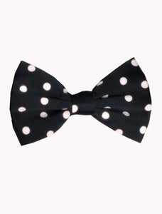 Men's Black and White Polyester Polka Dot Pattern Bowtie-Men's Neck Ties - Mens Dress Tie - Trendy Mens Ties
