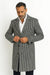 Mens Full Length and Cashmere Overcoat - Winter Topcoats - Black and White Coat