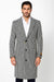 Mens Full Length and Cashmere Overcoat - Winter Topcoats - Black and White Coat