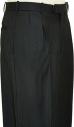 Mens Pleated Dress Pants Black Wide Leg Slacks Pleated Baggy Dress Trousers Unhemmed Unfinished Bottom