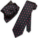 Black w/ Hot Pink Fuchsia ~ fuschia ~ hot Pink Polka Dots NeckTie Handkerchief Tie Set - Men's Neck Ties - Mens Dress Tie - Trendy Mens Ties