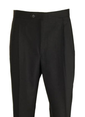 Clothing Black Pleated 100% Wool Dress Pants unhemmed unfinished bottom