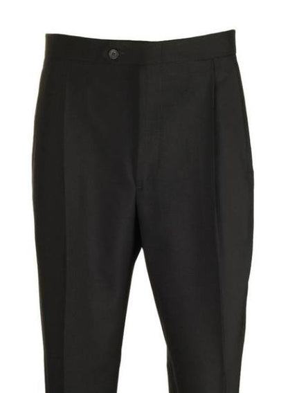 Clothing Black Pleated 100% Wool Dress Pants unhemmed unfinished bottom