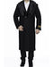 Men's Black Full Length 48” Long Fur Collar Overcoat
