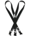 Men'S Black Suspenders For Men Y Shape Back Elastic Button & Clip Convertible