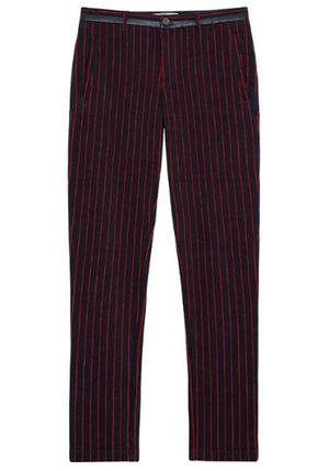 Black and Red Pinstripe Gangster Dress Pants - 1920s Mobster Slacks