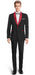 Men's Black And Red Two Toned Tuxedo Suit - Red Tuxedo