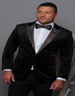 Black and Silver Lapel Velvet Men's blazer Perfect For Prom & Wedding With Matching Bowtie Tuxedo Jacket