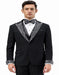 Black and White Prom Tuxedo - Perfect Wedding Suit Vested rhinestone sequin Lapelled