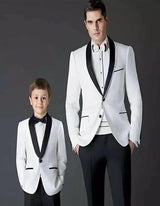 Black and White Shawl Lapels Father ~ Dad And Son Matching Suit