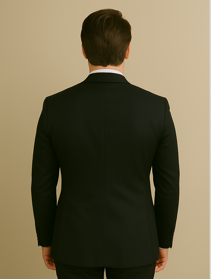 Wool Suit - Italian Made Business Suit by Statement Men's 2 Piece 100% Wool Modern Fit Suit - Subtle Windowpane