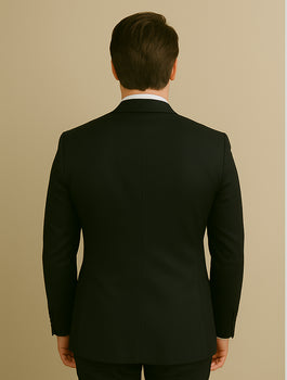 Wool Suit - Italian Made Business Suit by Statement Men's 2 Piece 100% Wool Modern Fit Suit - Subtle Windowpane
