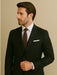 Wool Suit - Italian Made Business Suit by Statement Men's 2 Piece 100% Wool Modern Fit Suit - Subtle Windowpane