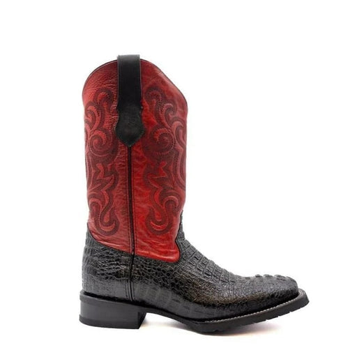 Ferinni Boot - Mens Dress Cowboy Boot - Ferrini Stampede Men's Print Crocodile Boots Handcrafted Black in Black