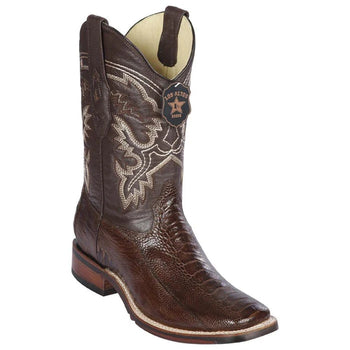 Los Altos Boots - Mens Dress Cowboy Boot - Low Priced Ostrich Leg Square Toe Cowboy Boots - in Black Cherry - Image 3