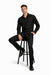 Mens Luxury Black Wool Two-Piece Leisure Walking Suit