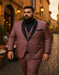 Men's Mauve Pink Tuxedo Suit – 3-Piece Slim Fit with Black Satin Shawl Lapel
