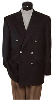 Black Six Button Double Breasted Suits Blazer Jacket Coat - Image 8