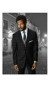 Black Windowpane Blazer - Blazer Plaid Blazer - Sportcoat