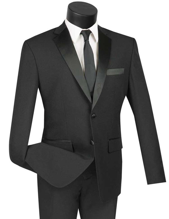 Lucci Black 2-Button Budget Tuxedo - Slim Fit