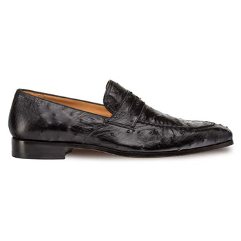 Lisbon Black Genuine Ostrich Men’s Classic Slip On By Mezlan Made in Spain Brand - Image 4