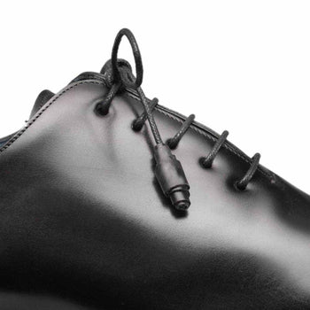 Enterprise Black Calfskin Men’s Plain Toe Shoe By Mezlan Made In Spain Brand - Image 4