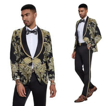 2026 Prom Special Black Paisley 2pc Mens Suit by Tazzio