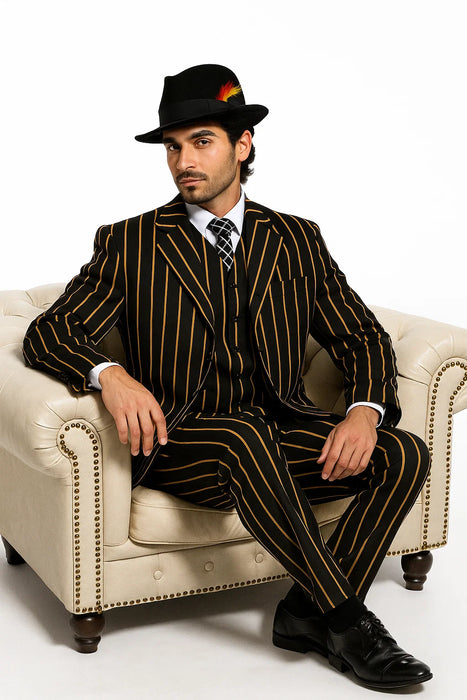 Black And Gold Zuit Suit For Men