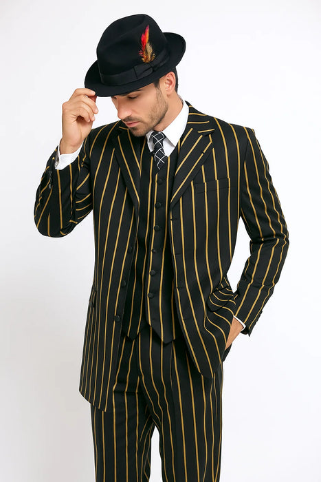 Black And Gold Zuit Suit For Men