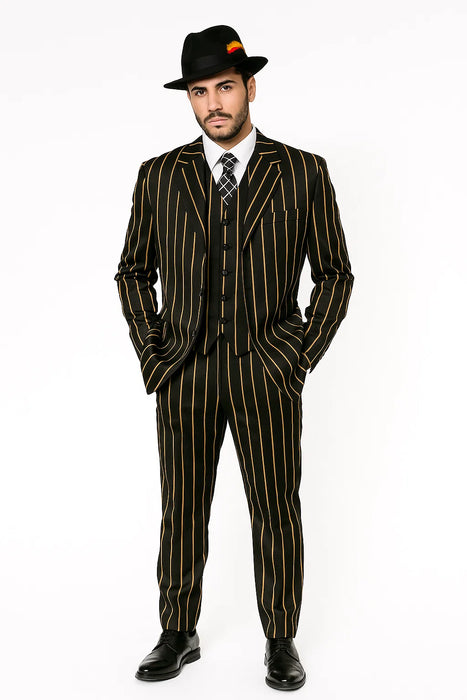 Black And Gold Zuit Suit For Men