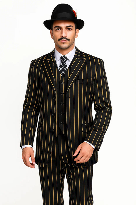 Black And Gold Zuit Suit For Men
