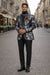 Black And Silver Blazer - Paisley Black And White Tuxedo With Matching Bowtie