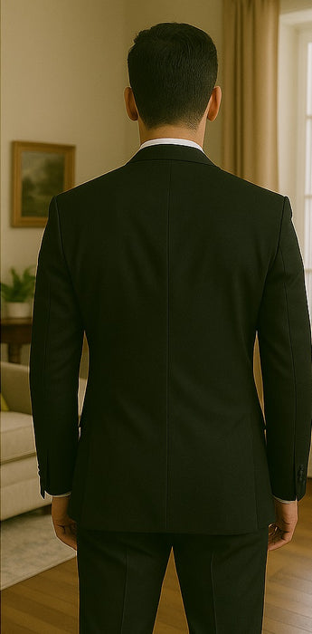 Black And White Trim Tuxedo Or Black And Black Trim Vested Suit - Weddings - Prom Tuxedo