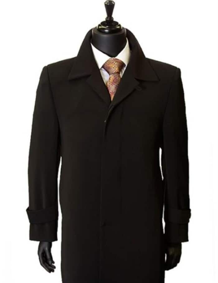 Ankle Length Overcoats for Men inch Full length-Length Duster Dress Coat Priced Available in Big & Tall S Dark Color Black Top