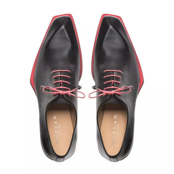 Mens Exotic Sneakers - Alligator Sneakers By Brand in Color Black/Red - Image 3