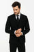 Black Birdseye Pattern Slim Fit Men's Two Button Vested Suit