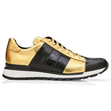Belvedere Blake - Black & Gold Genuine Ostrich Luxury Shoe